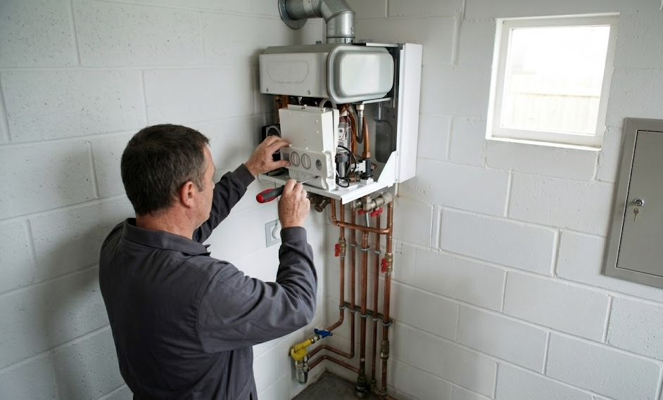 Installation chauffe-eau gaz